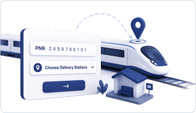 Enter PNR and choose food delivery station