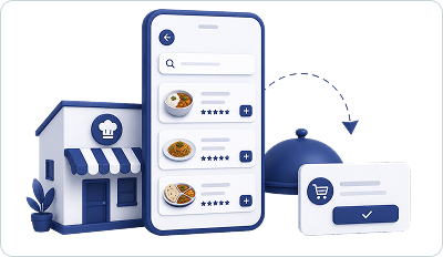 Select restaurant and create your food order